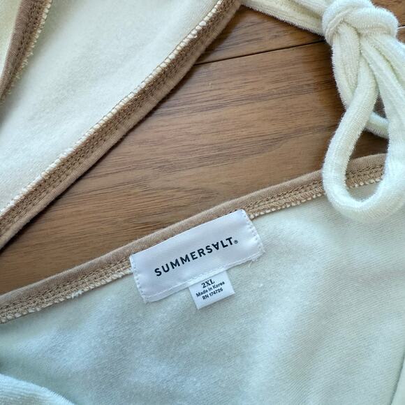 Summersalt Size 2X Terry Romper Shorts Swim Coverup Cream Tan - Picture 3 of 11